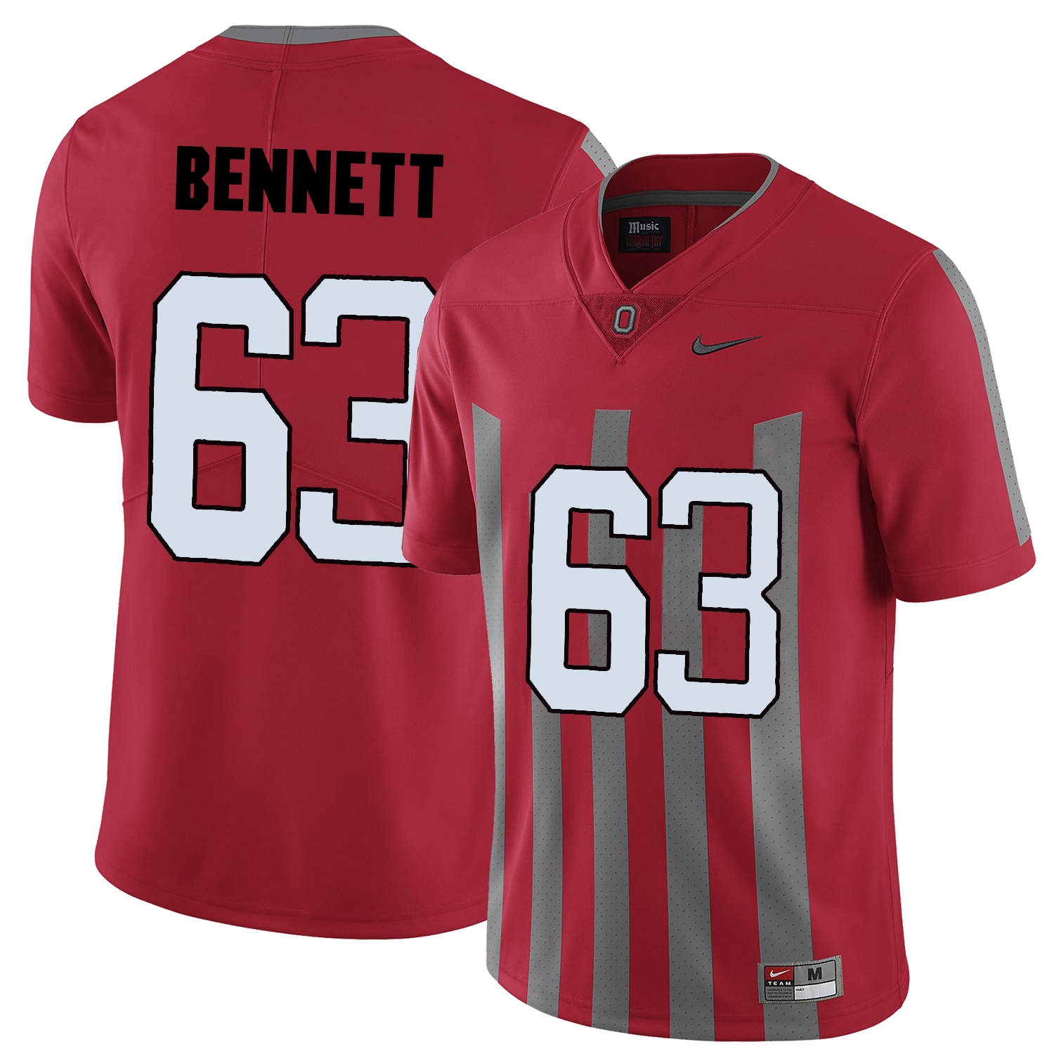 Ohio State Buckeyes Men's NCAA Michael Bennett #63 Red Elite College Football Jersey SJD7049YR